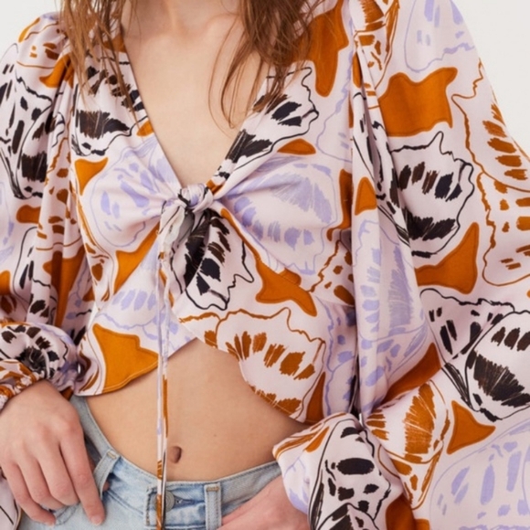 Esmeralda Crop Top in Orange FOR LOVE & LEMONS - Picture 13 of 13